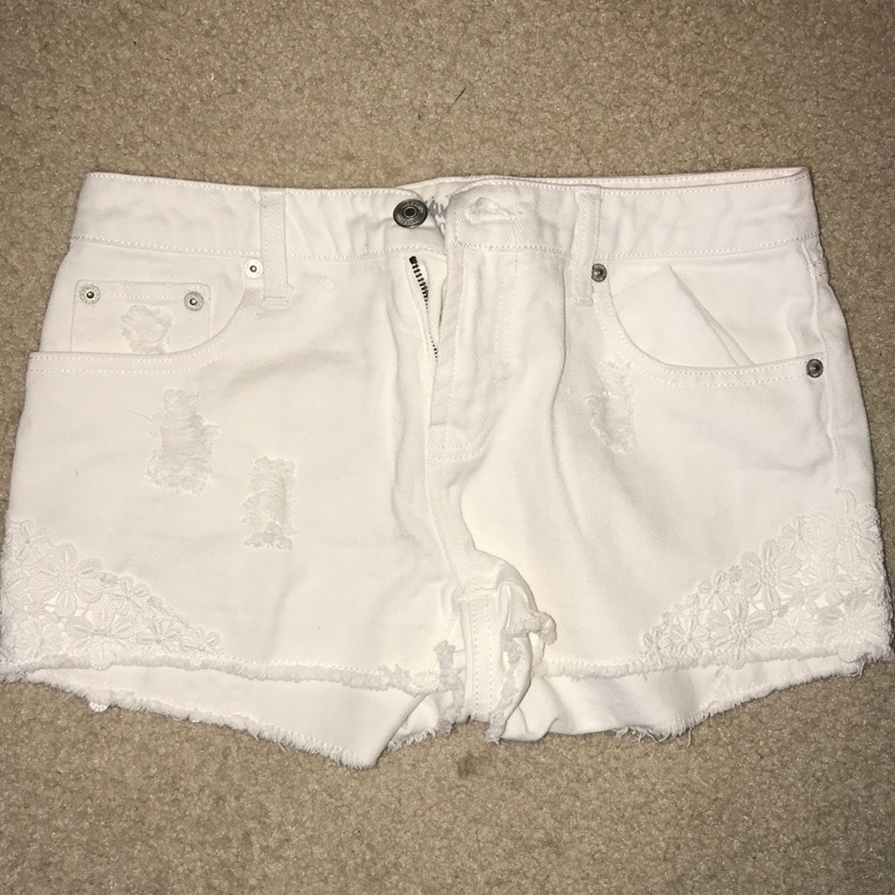 White Jean shorts